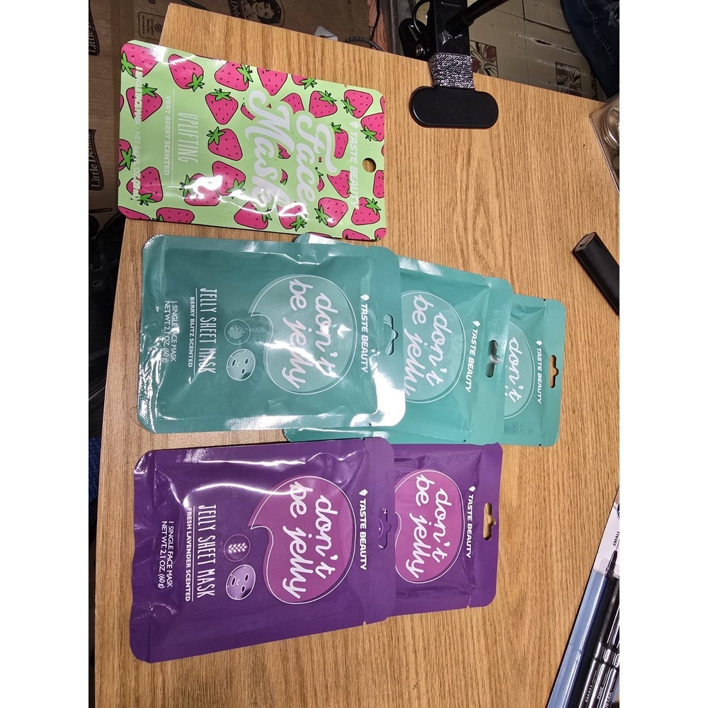 Taste Beauty Face Masks Bundle 7 Pack New Uplifting Jelly Berry Lavender